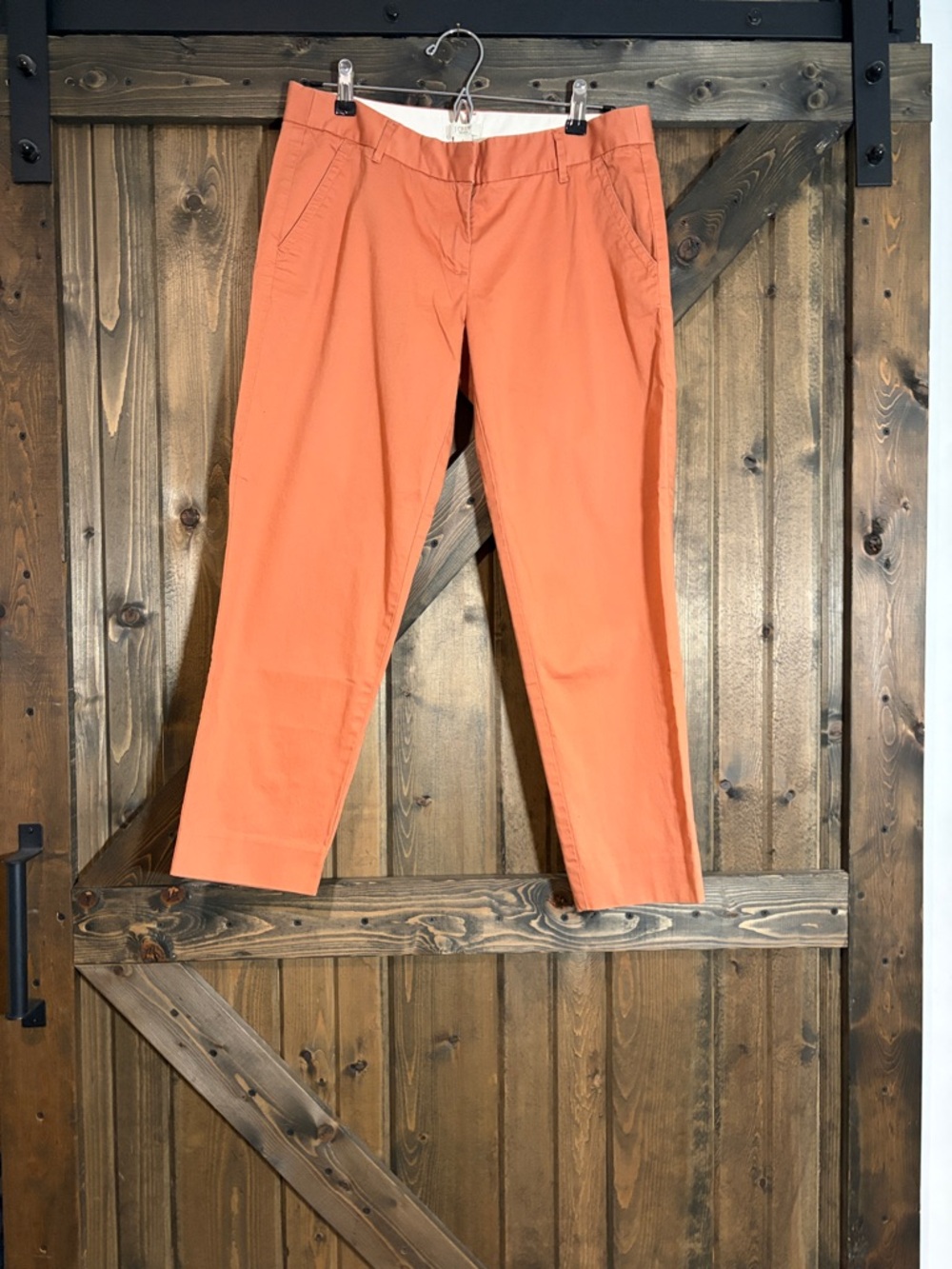 J. Crew Orange Cropped Straight-Leg Pants